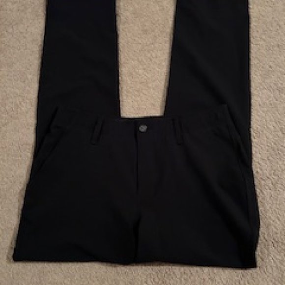 Men's Under Armour Jogging Pants Size 34 x 32 Black Zip Fly Button Enclosure - Picture 2 of 4